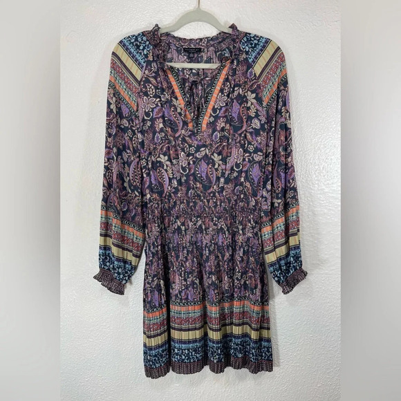 Anthropologie Current Air Paisley Boarder Print The Purple Haze Dress Women’s S - Picture 14 of 14